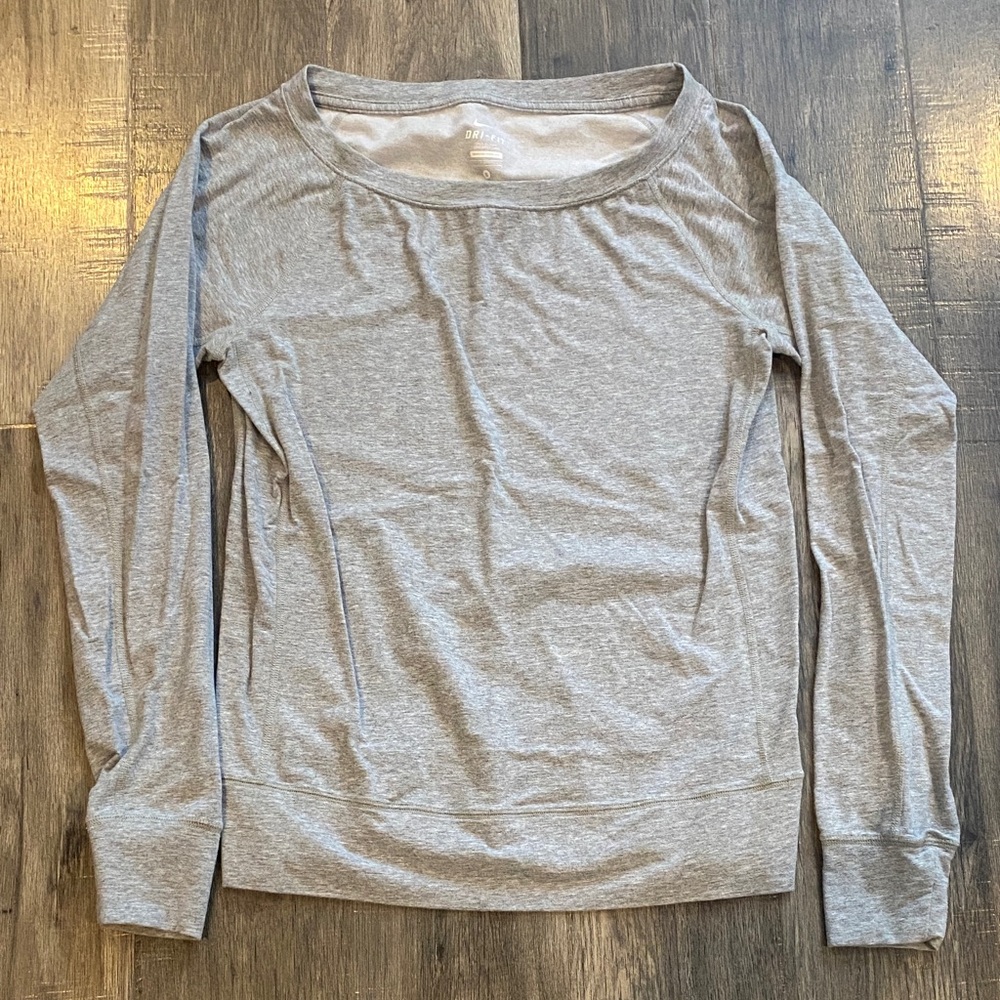 Nike Gray Off-the-Shoulder Sweater
